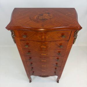 Louis XV-style Samainier With Floral Marquetry Motifs