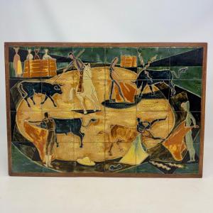 Œuvre d'art en céramique « Corrida » de Vilà Clara Ceramistes