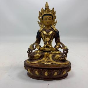 Bouddha Amitayus en bronze doré