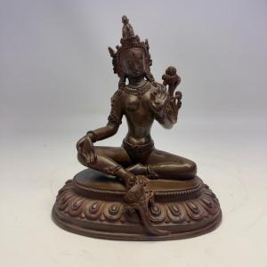 Ancient Bronze Sculpture Depicting Buddha Tara
