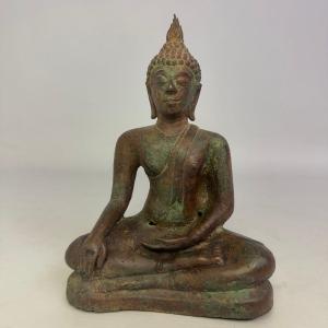 Bouddha thaïlandais Shakyamuni assis, en bronze