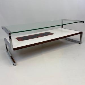 Table basse « esse » du milieu du siècle, signée André Bayer