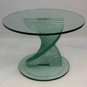 Table d'appoint en verre « Helix », dans le style de Danny Lane