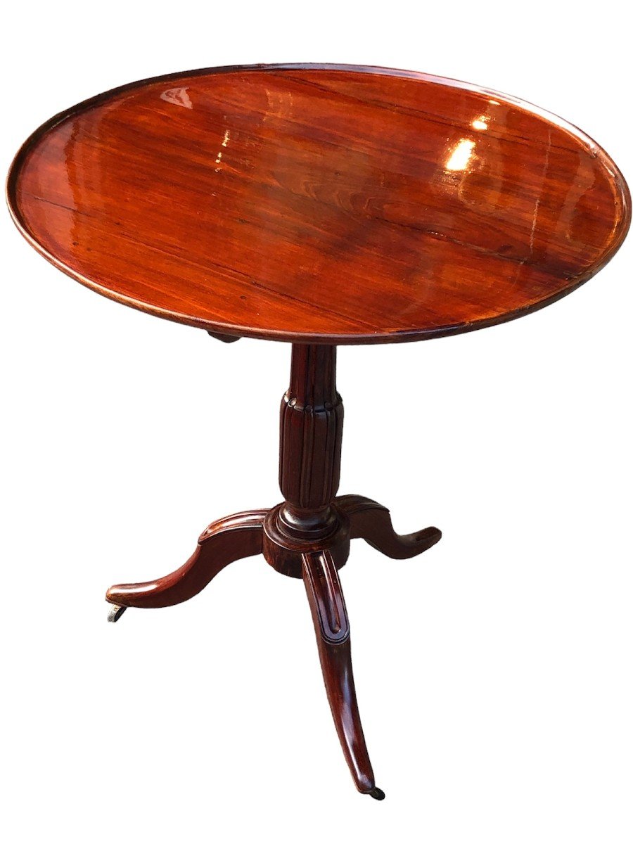 Louis XVI Mahogany Mahogany Tilting Pedestal Table-photo-2