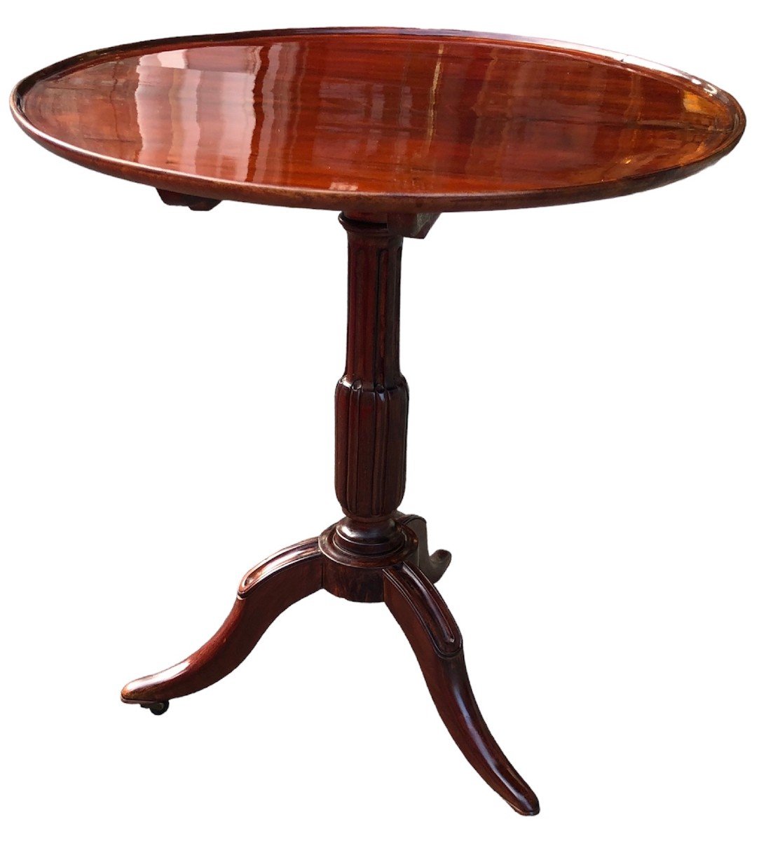 Louis XVI Mahogany Mahogany Tilting Pedestal Table-photo-3