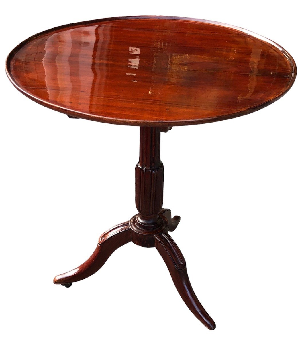 Louis XVI Mahogany Mahogany Tilting Pedestal Table-photo-4