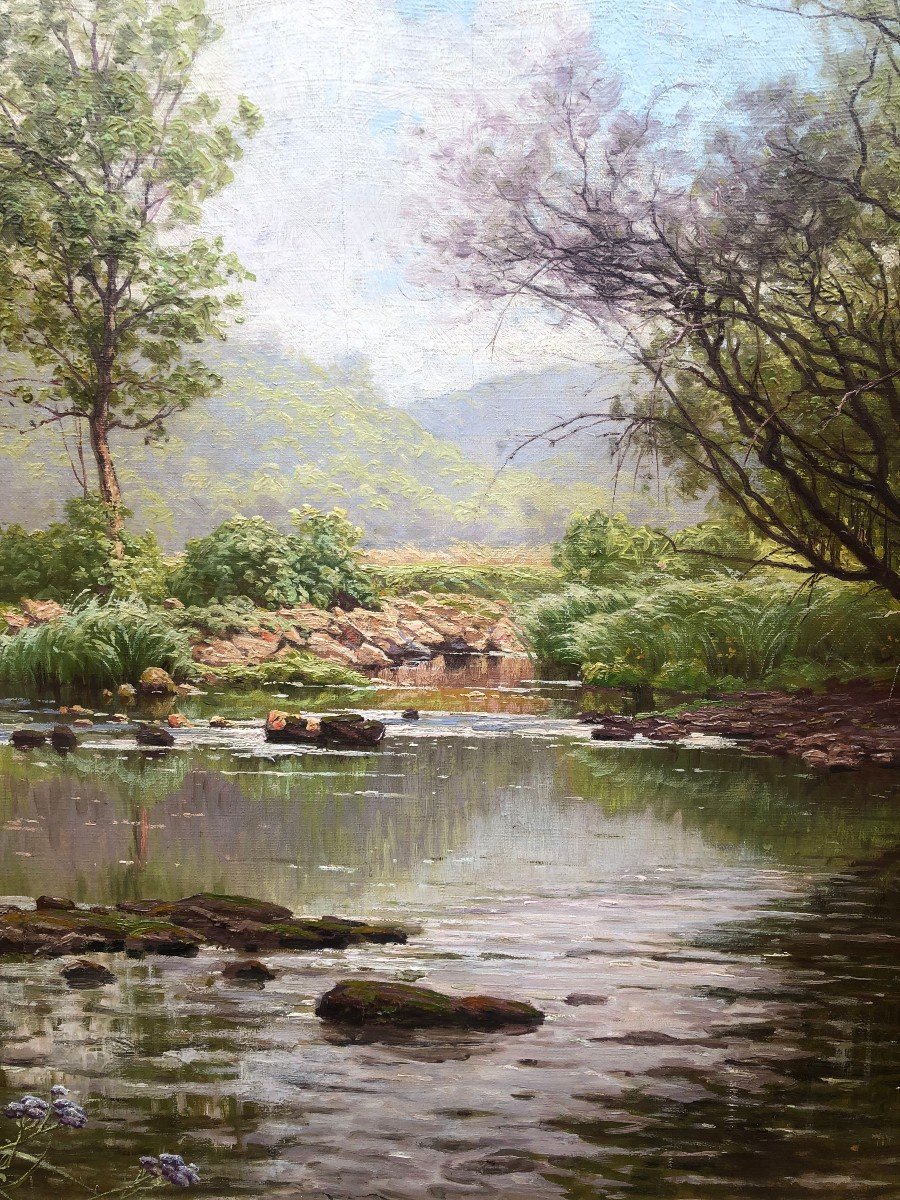 His René French Painting Early 20th Century River In The Undergrowth Oil On Canvas Signed ​​​​​​​certificat-photo-4