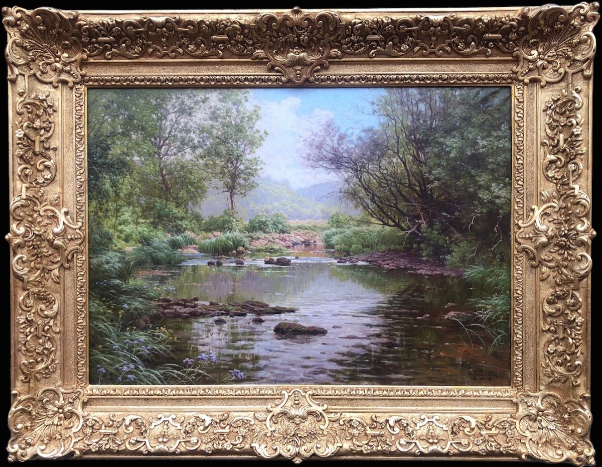 His René French Painting Early 20th Century River In The Undergrowth Oil On Canvas Signed ​​​​​​​certificat-photo-5