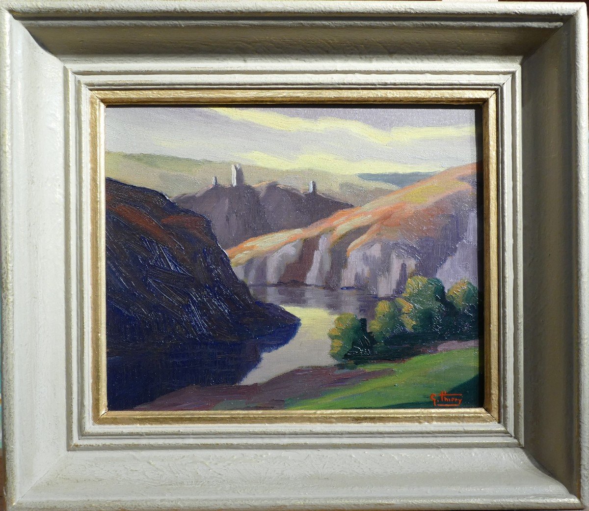 Thiery Gaston Croyant Effet d'Orage En Décembre 1954 Huile Signée Certificat