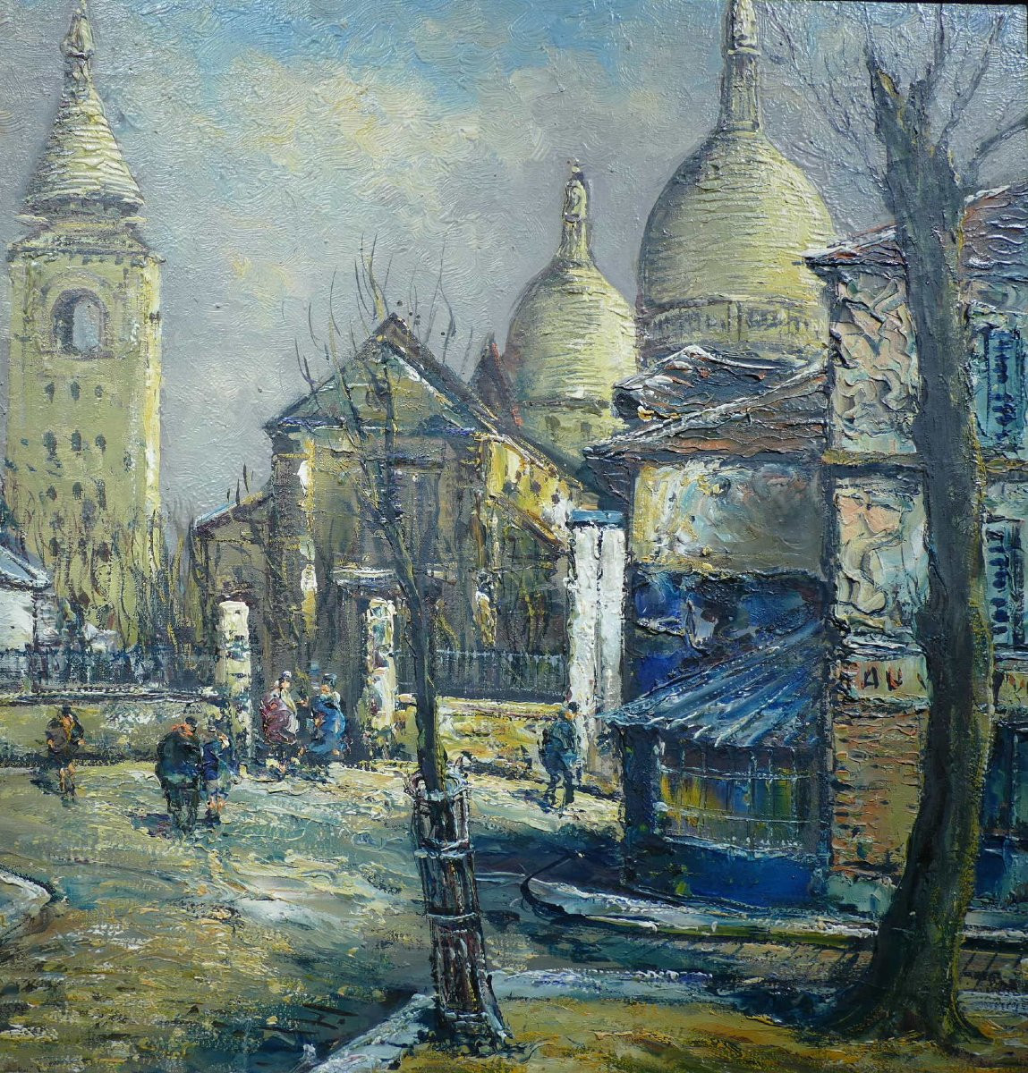 Besse Raymond Peinture Française 20è Paris Montmartre Place Du Tertre Huile Toile Signée Certif-photo-4
