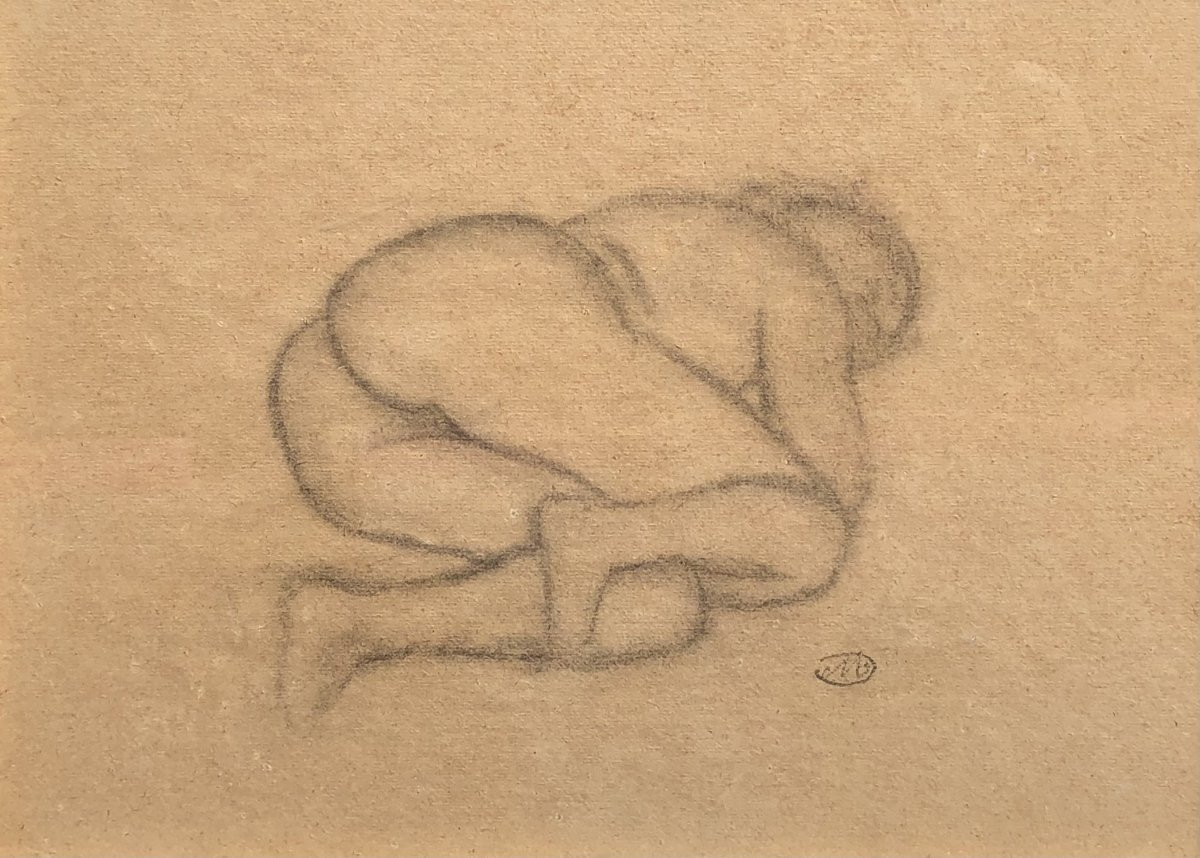 Maillol Aristide Reclining Nude Charcoal On Paper Signed Certificate Of Authenticity-photo-4