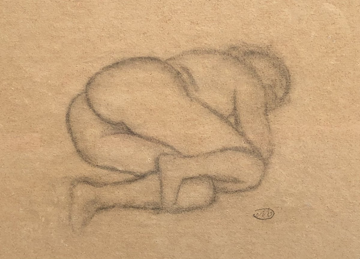 Maillol Aristide Reclining Nude Charcoal On Paper Signed Certificate Of Authenticity-photo-3