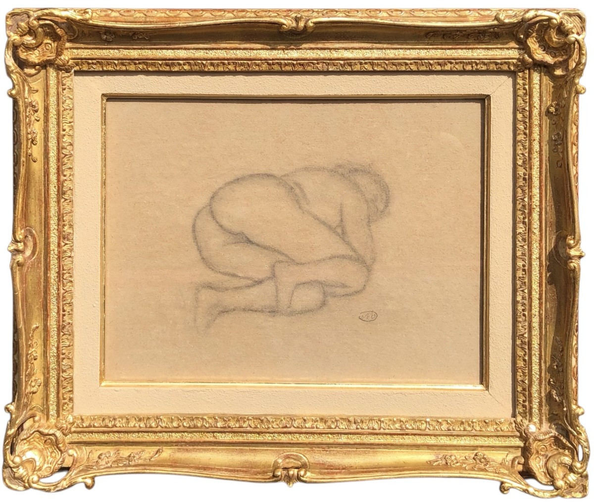 Maillol Aristide Reclining Nude Charcoal On Paper Signed Certificate Of Authenticity