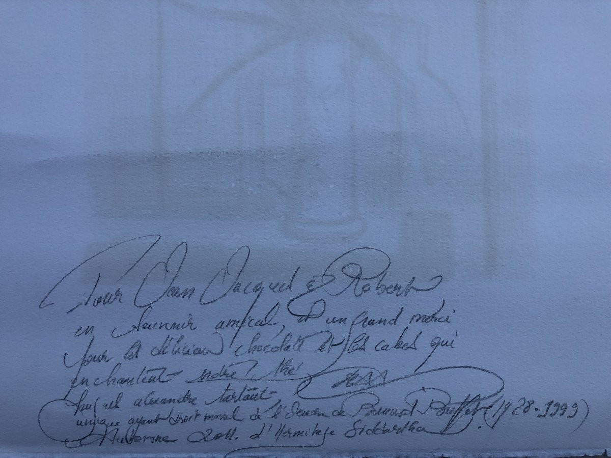 BUFFET Bernard Bouquet tulipes oranges Lithographie Couleurs Signée certificat d’authenticité-photo-2