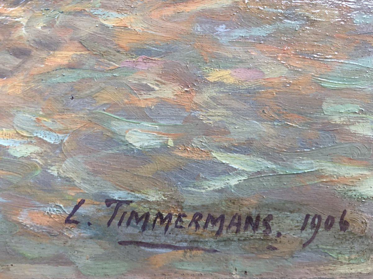 Timmermans Louis, French School, 20th Century, Marine, Return From Fishing, Oil On Panel, Signed, Dated, Certificate-photo-7