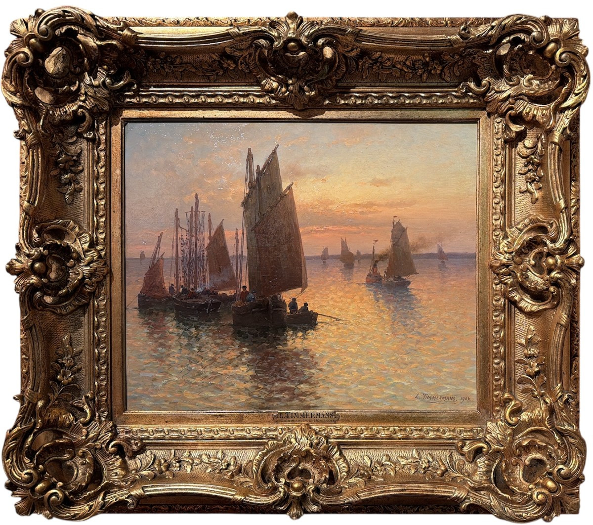 Timmermans Louis, French School, 20th Century, Marine, Return From Fishing, Oil On Panel, Signed, Dated, Certificate