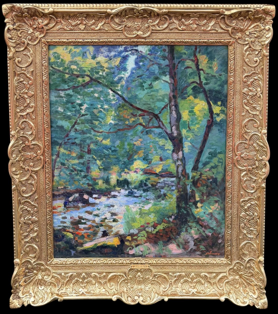 Guillaumin Armand Crozant, Banks Of The Sedelle, Oil On Canvas Circa 1912, Signed, Certificate -photo-7