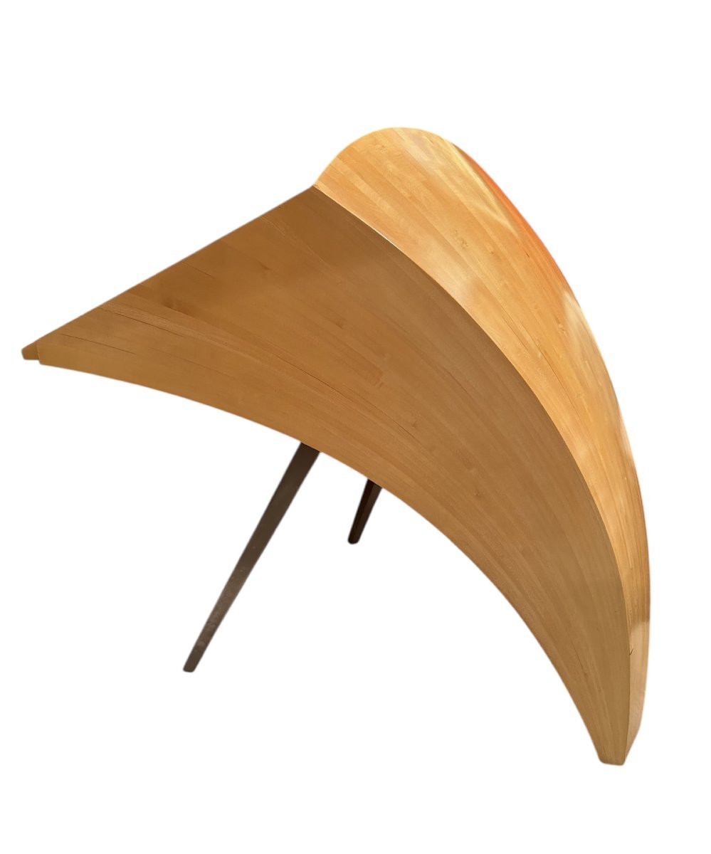 French Architectural Office Modernist Design From The 1950s/60s In Sycamore Wood Unique Piece-photo-2