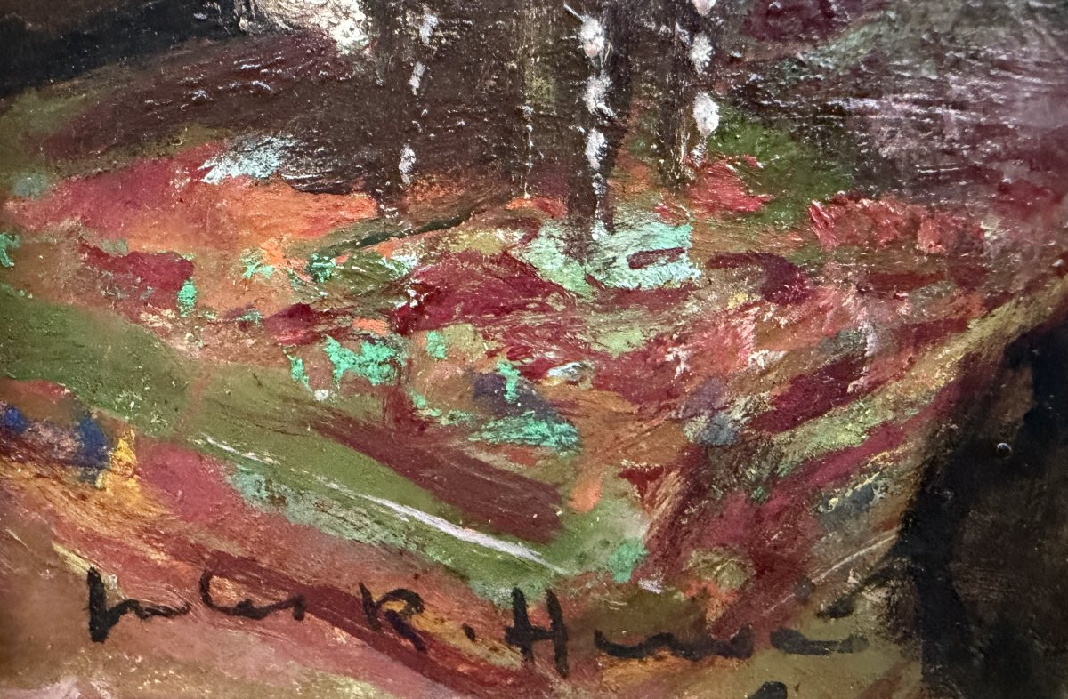 Herve Jules Impressionist Painting 20th Century The Recital Oil On Canvas Signed Certificate Of Authenticity-photo-2