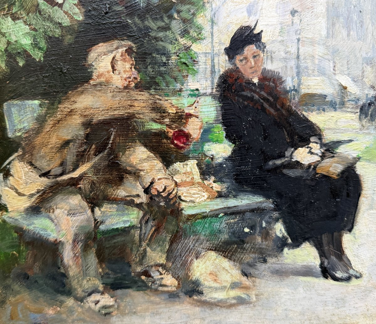 HERVE Jules Peinture impressionniste 20è A votre santé ! Huile sur panneau Signée Certificat -photo-3