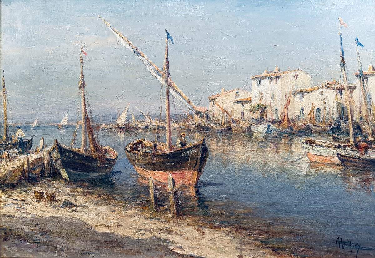 Henry Malfroy, Seascape "view Of Provence", Oil On Canvas, Signed, Certificate Of Authenticity-photo-2