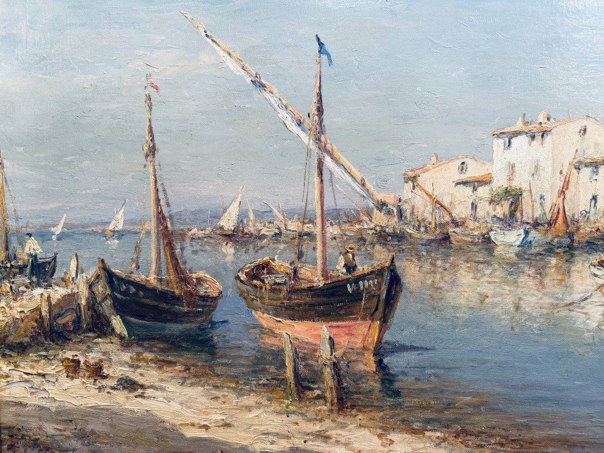 Henry Malfroy, Seascape "view Of Provence", Oil On Canvas, Signed, Certificate Of Authenticity-photo-3