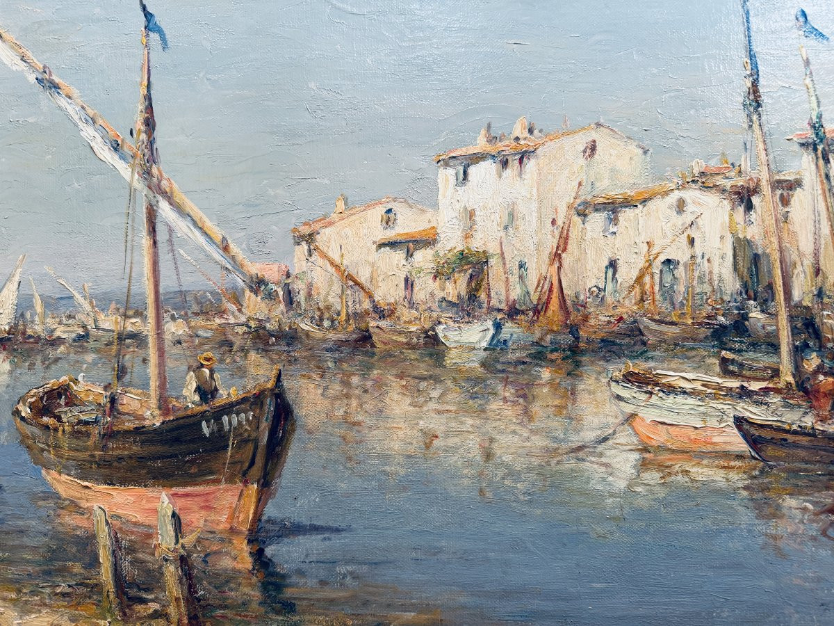 Henry Malfroy, Seascape "view Of Provence", Oil On Canvas, Signed, Certificate Of Authenticity-photo-2