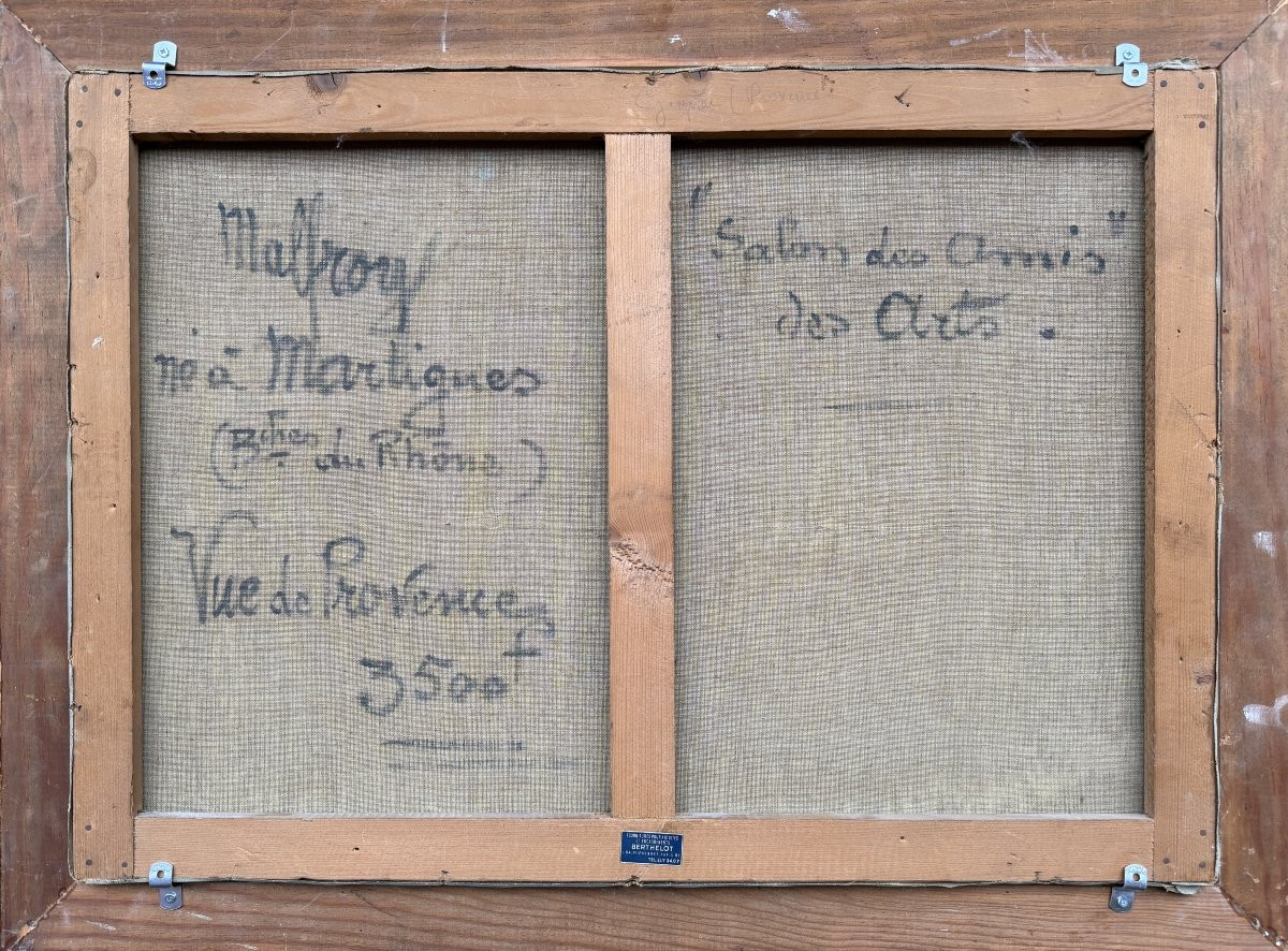 Henry Malfroy, Seascape "view Of Provence", Oil On Canvas, Signed, Certificate Of Authenticity-photo-5