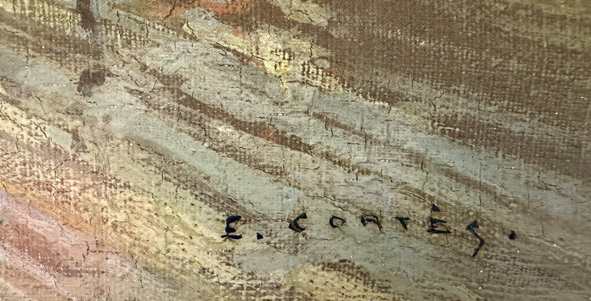 Edouard Cortés, Paris, Grands Boulevards, Porte St Denis At Dusk, Oil On Canvas, Signed, Certificate-photo-3