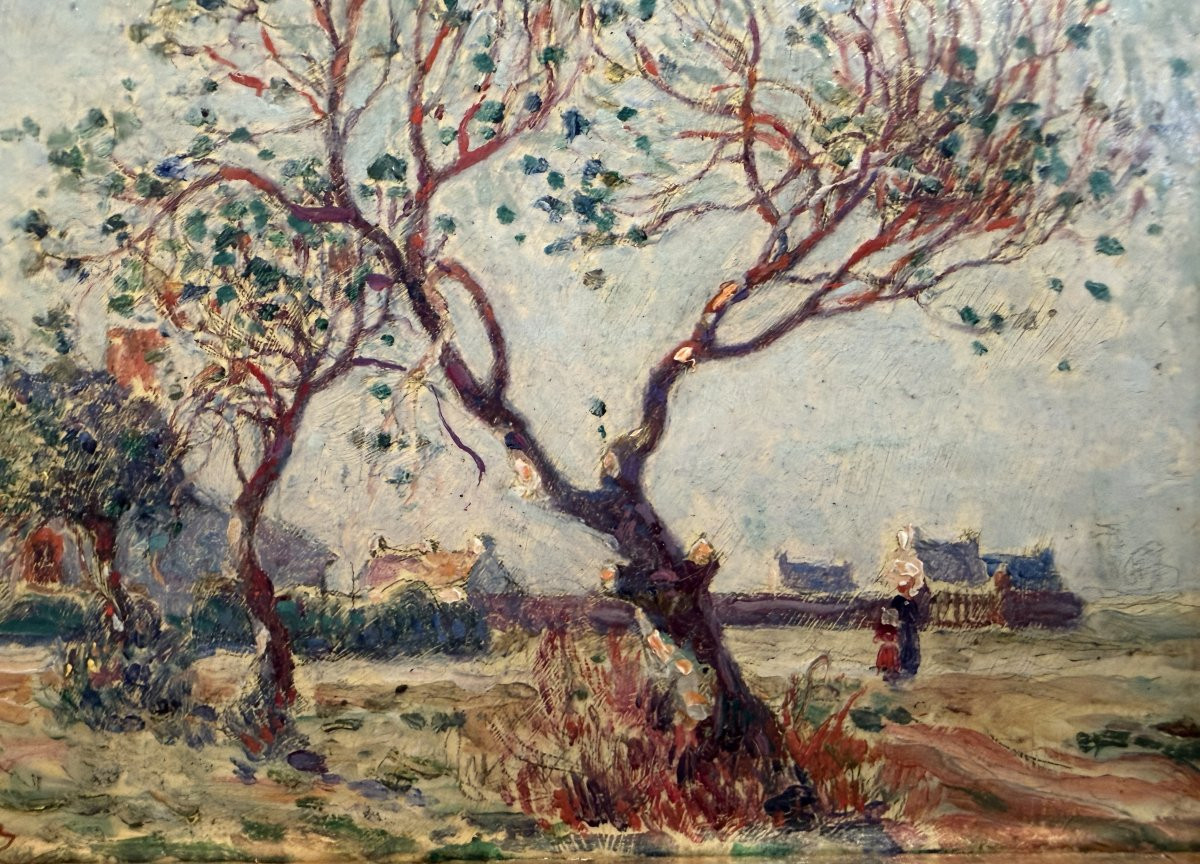Ferdinand Du Puigaudeau, Painting Of Brittany, Houses In Brière, Oil On Canvas, Signed, Certificate Of Authenticity-photo-3