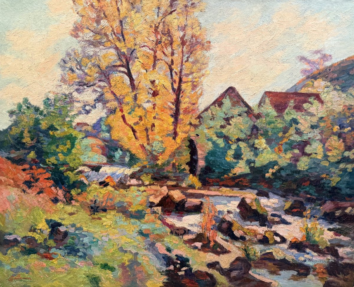 Guillaumin Armand Creuse The Bouchardon Mill In October 1913 Oil On Canvas, Signed Certificate-photo-1