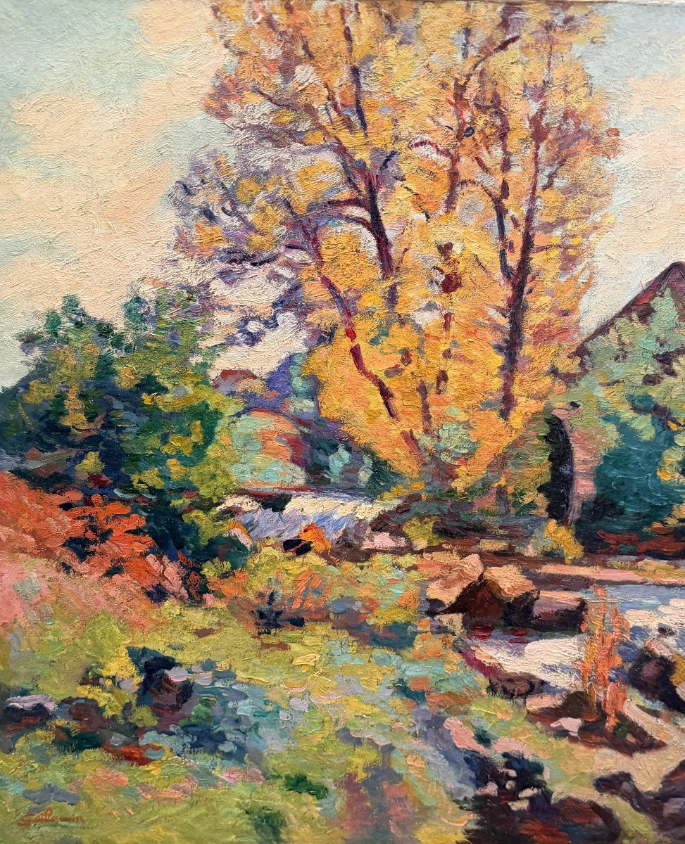 Guillaumin Armand Creuse The Bouchardon Mill In October 1913 Oil On Canvas, Signed Certificate-photo-2