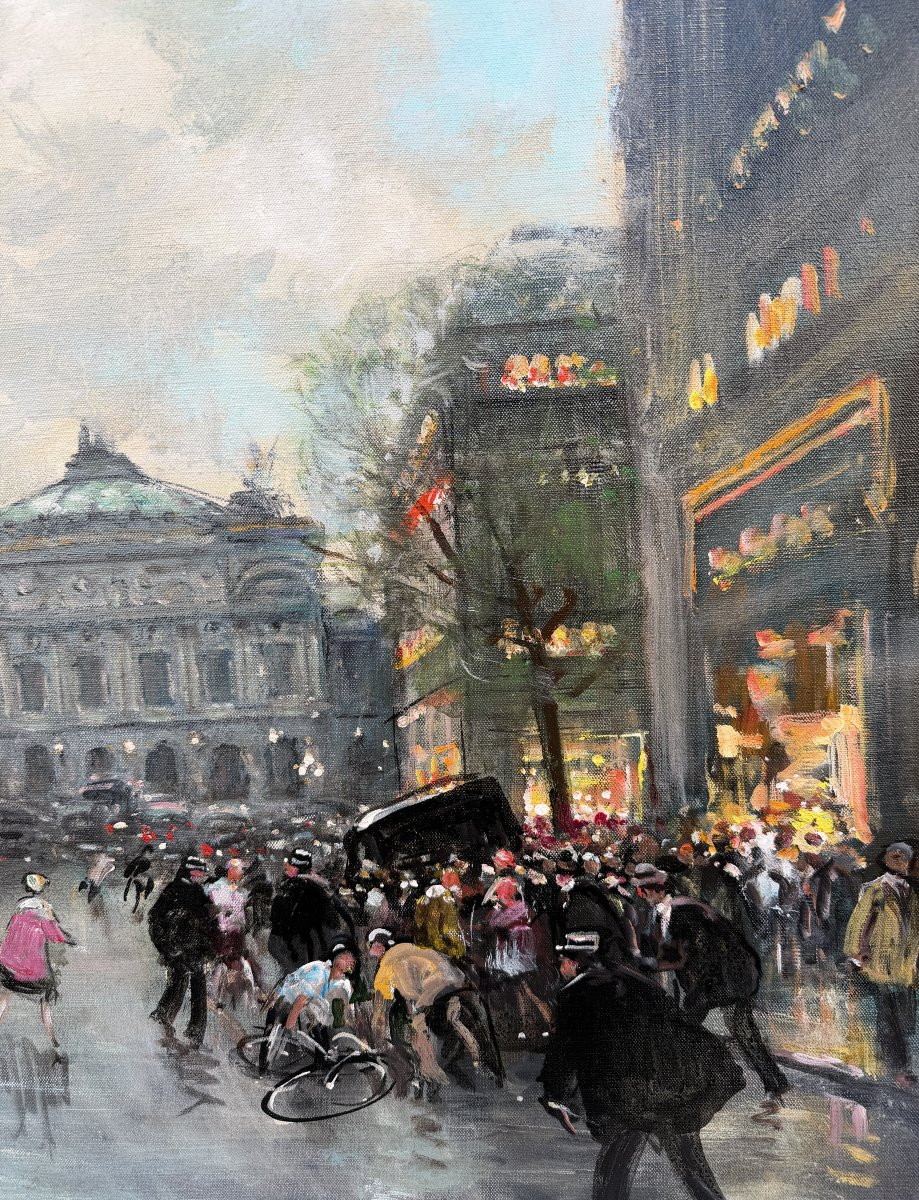 HERVE Jules Peinture impressionniste 20è Paris place de l'Opéra Huile sur toile Certificat-photo-4