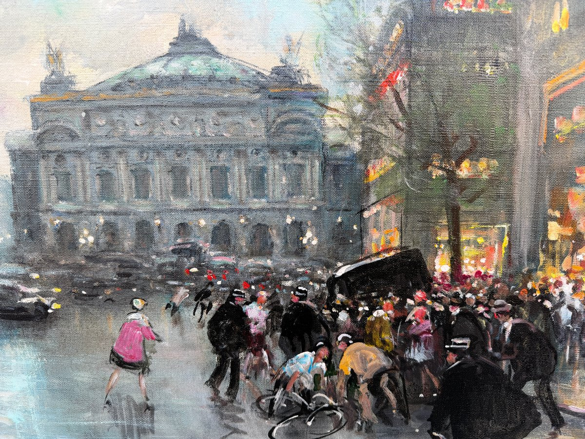 HERVE Jules Peinture impressionniste 20è Paris place de l'Opéra Huile sur toile Certificat-photo-2