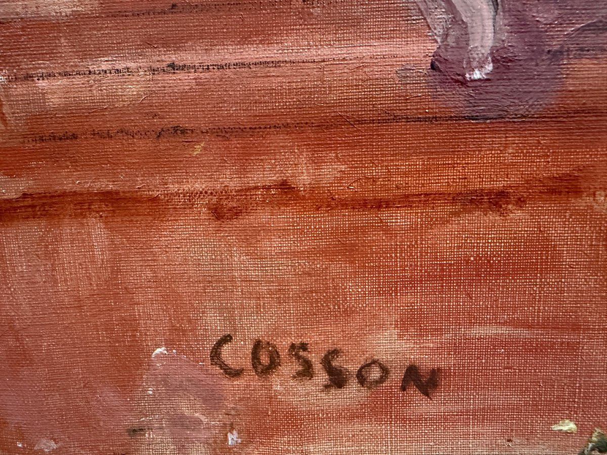 COSSON Marcel Peinture 20è Siècle Animation au grand escalier de l'Opéra de Paris Huile Signée-photo-5