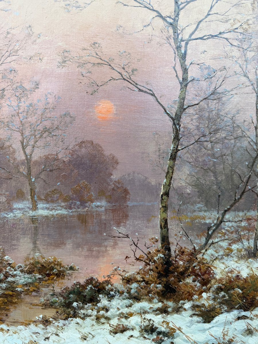 Rigolot Albert 19th Century French School Oil On Canvas Signed Winter Landscape In Sologne Certificate-photo-1