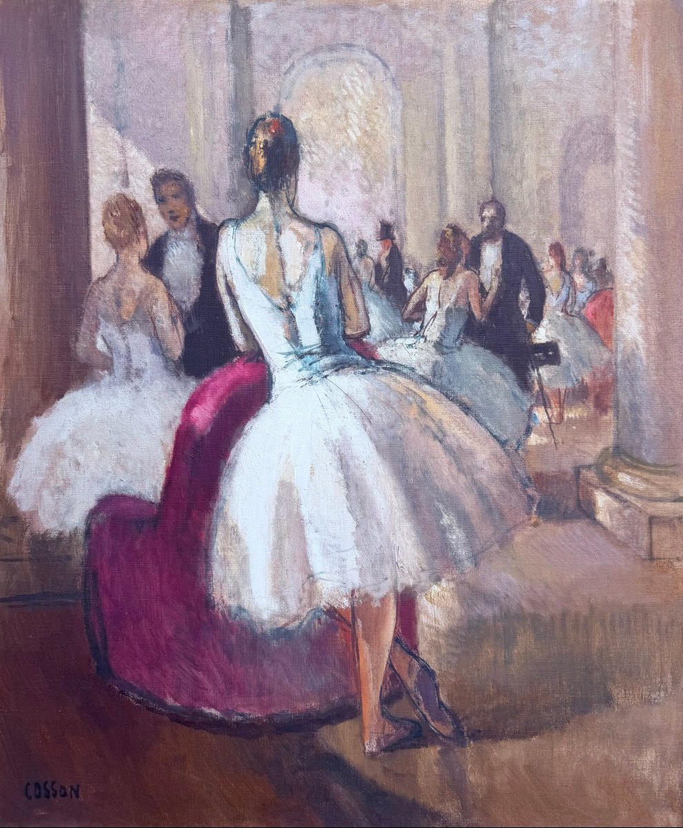 COSSON Marcel Tableau 20è Ballerines au foyer de l'Opéra à Paris Peinture HuileSignéeCertificat-photo-2