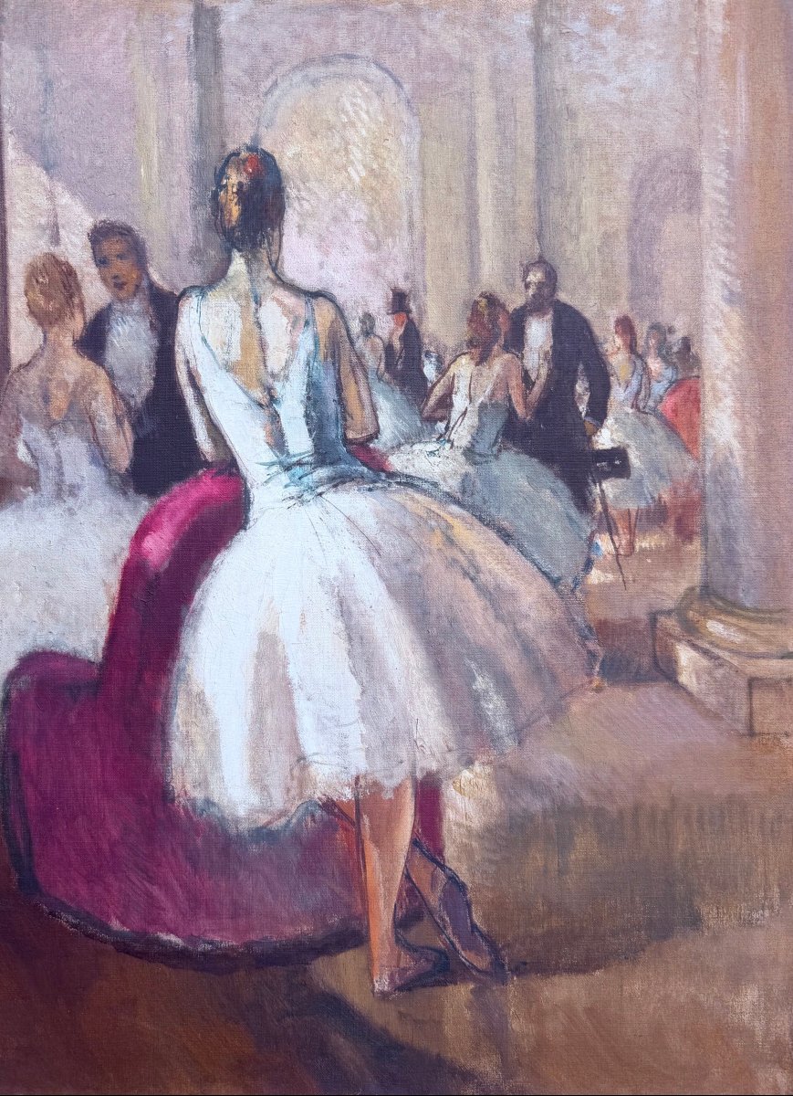 COSSON Marcel Tableau 20è Ballerines au foyer de l'Opéra à Paris Peinture HuileSignéeCertificat-photo-4