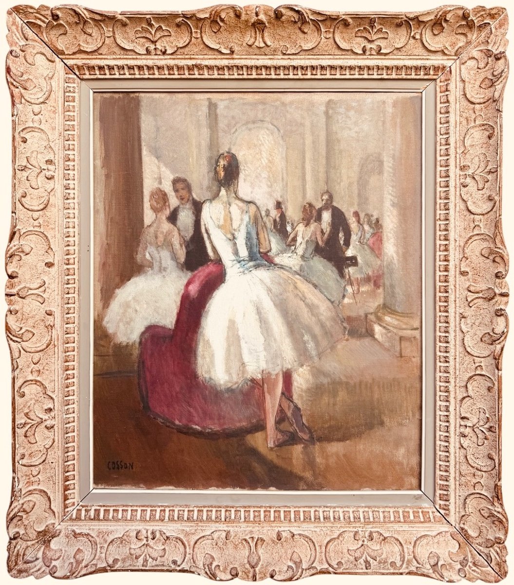 COSSON Marcel Tableau 20è Ballerines au foyer de l'Opéra à Paris Peinture HuileSignéeCertificat