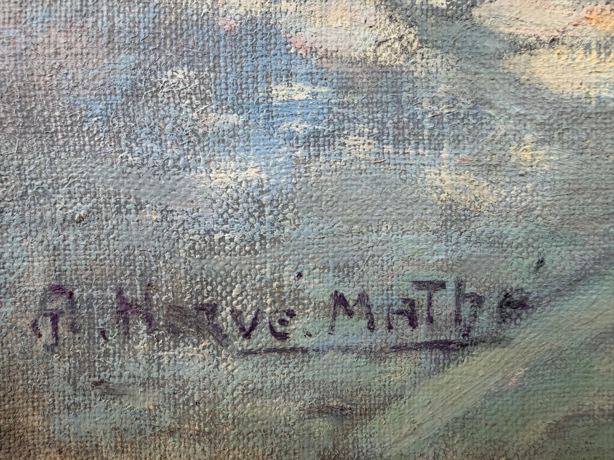 Herve-mathe Jules Peinture Française Paris Pont Du Carrousel Oil On Canvas Signed Certificate-photo-6