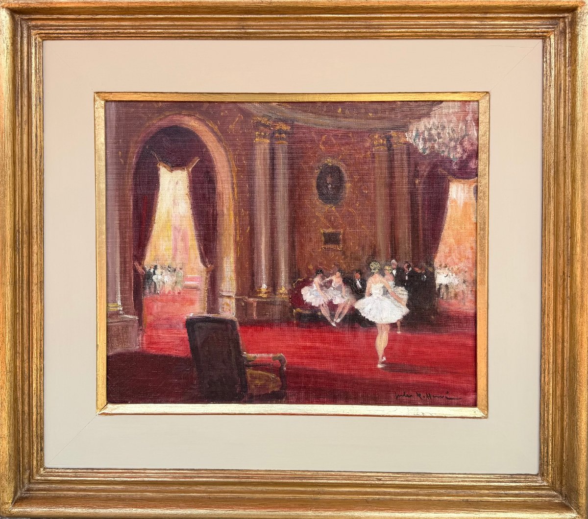 HERVE Jules Tableau Impressionniste XXè Paris Paris foyer de l'Opéra HuiletoileSignéeCertificat