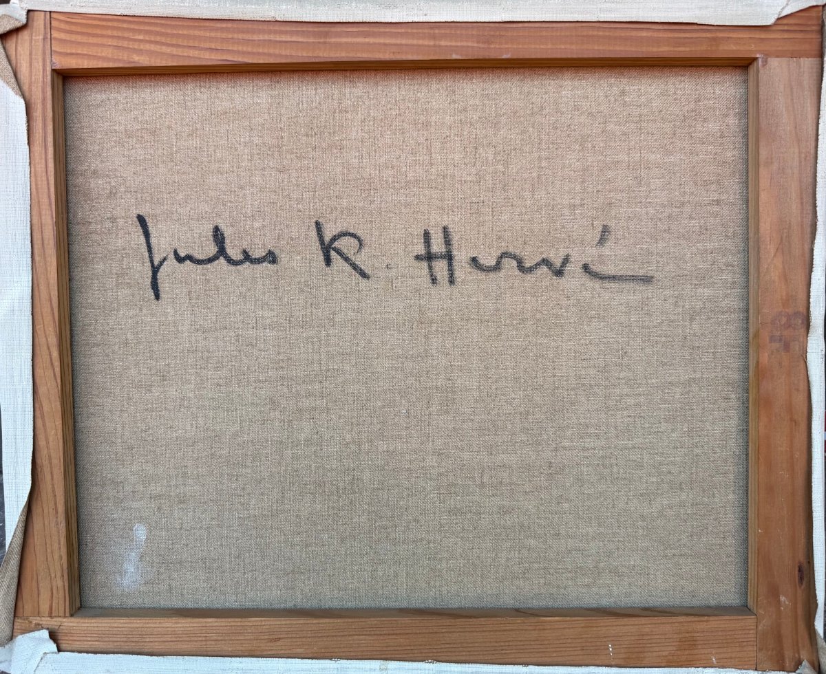 HERVE Jules Tableau Impressionniste XXè Paris Paris Le foyer de l'Opéra. Huile sur toile Signée-photo-1