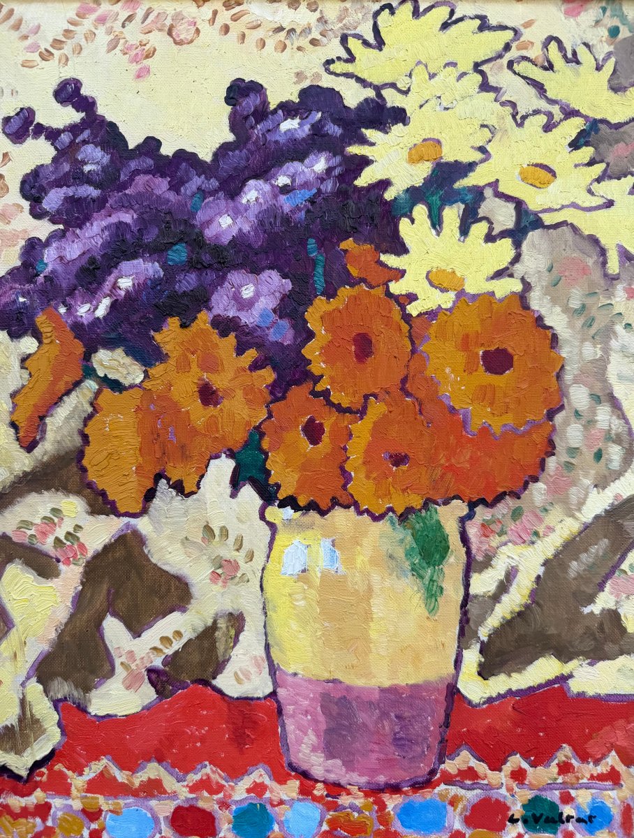Valtat Louis Bouquet With Yellow Drapery Oil On Canvas, Signed, Certificate, Catalogue Raisonné-photo-7