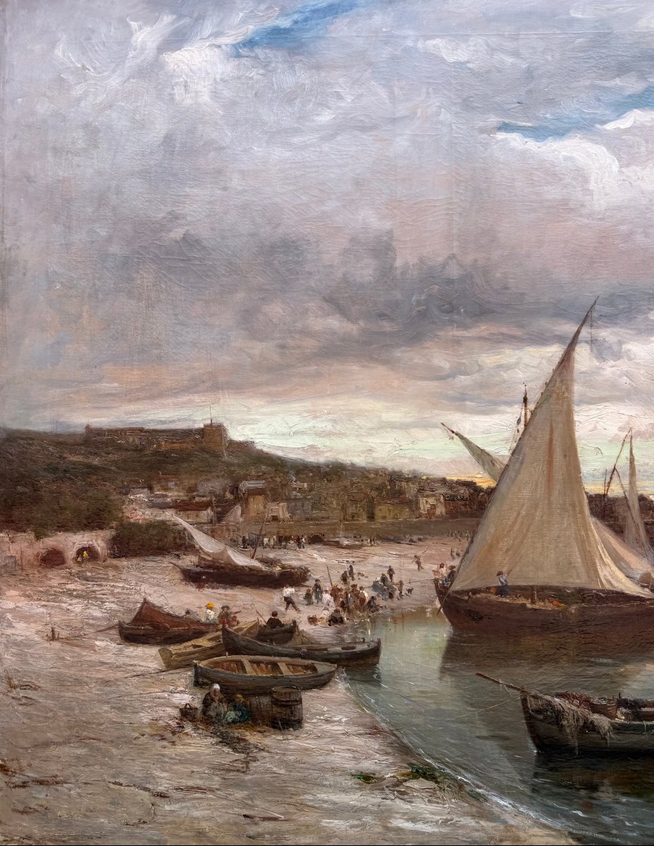APPIAN Adolphe Peinture Française 19è La baie de Collioure Huile sur toile signée Certificat -photo-7