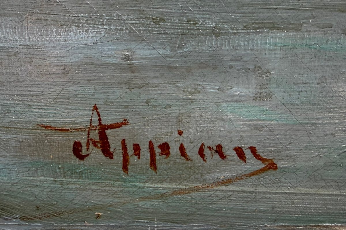 APPIAN Adolphe Peinture Française 19è La baie de Collioure Huile sur toile signée Certificat -photo-8