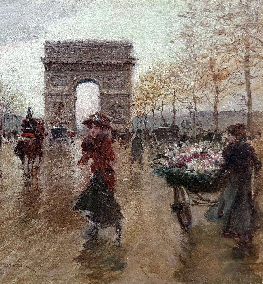 STEIN Georges Paris Animation sur les Champs Elysées Huile Sur panneau Signée Certificat -photo-2