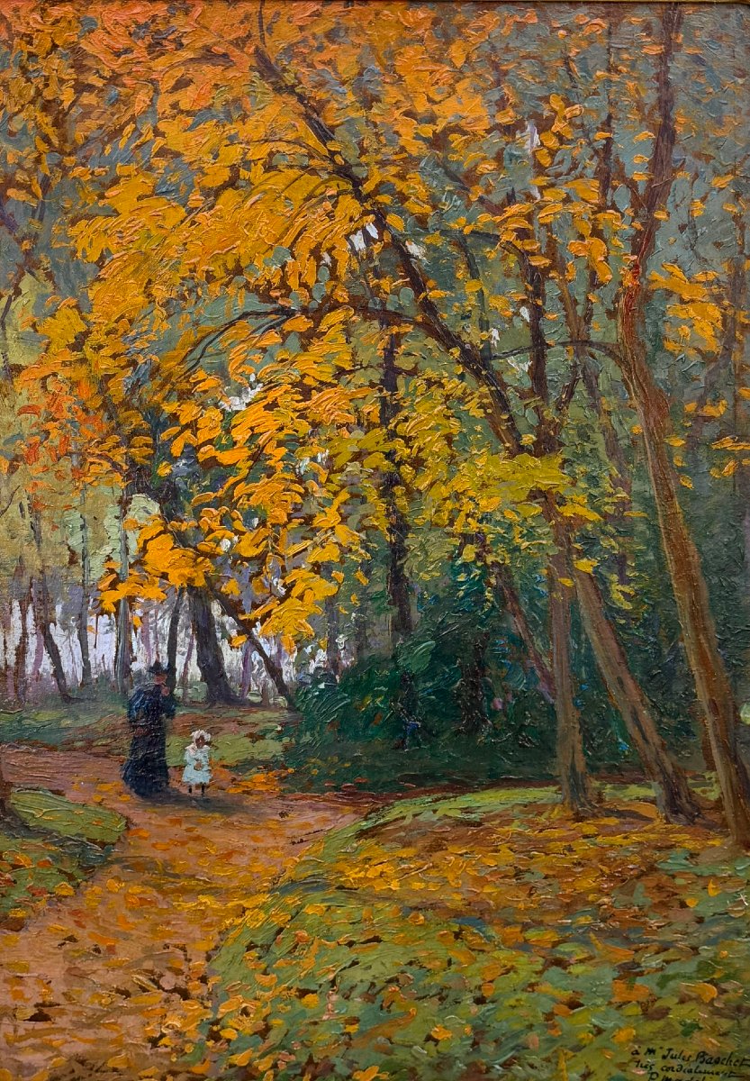 MADELINE Paul Peinture Française Crozant Promenade en automne Huile carton signée Certificat-photo-3