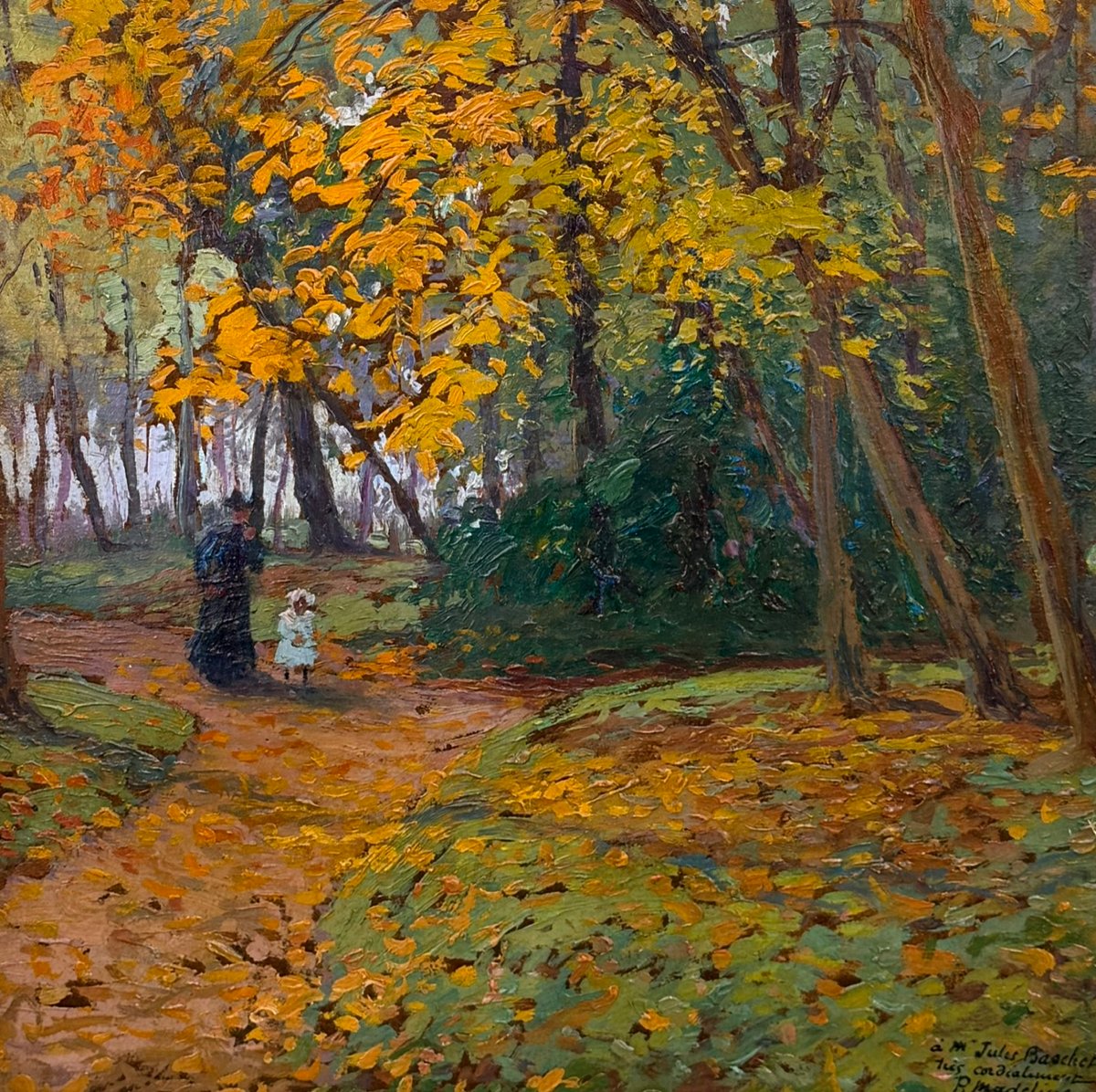 MADELINE Paul Peinture Française Crozant Promenade en automne Huile carton signée Certificat-photo-2