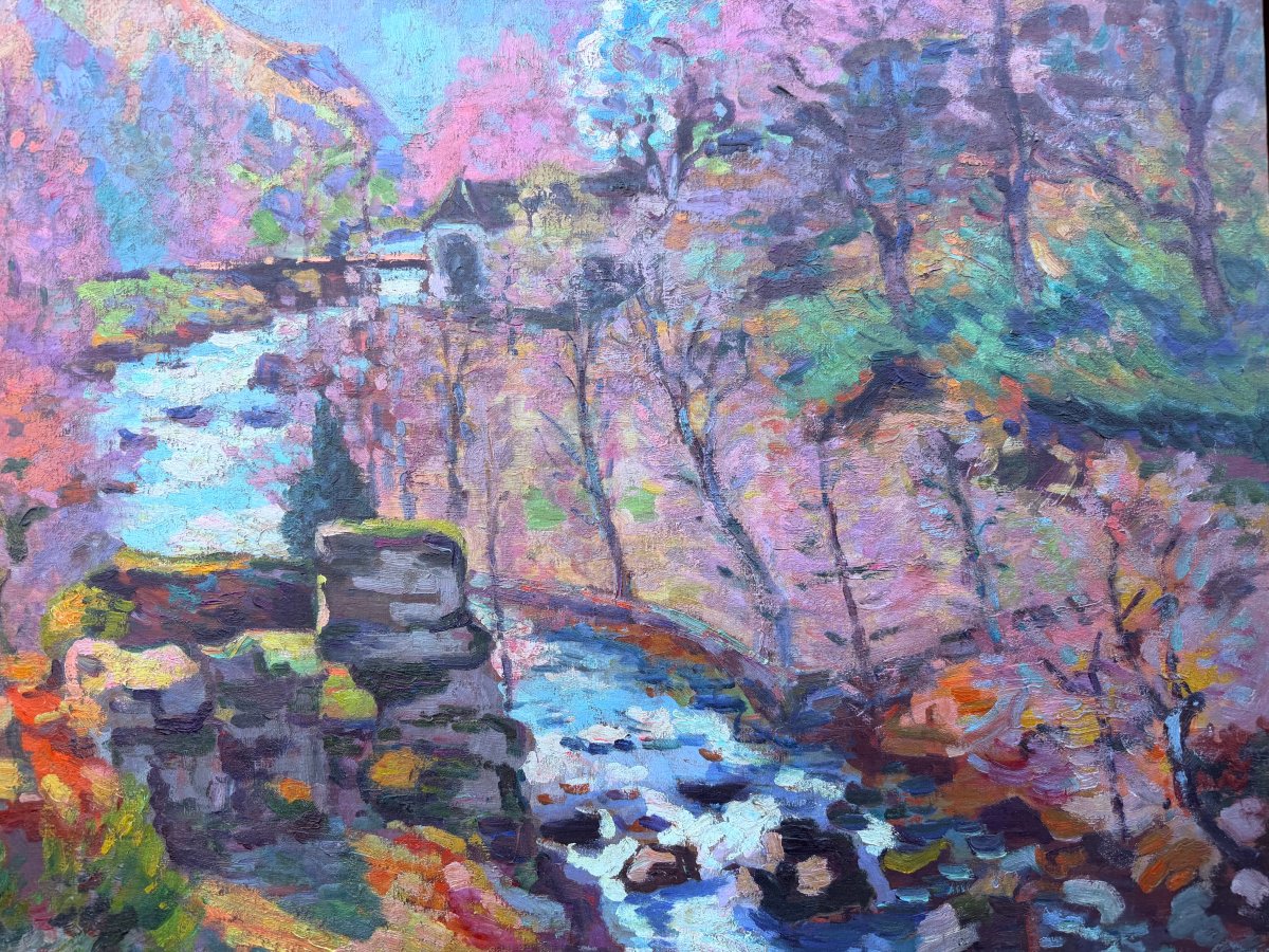 GUILLAUMIN Armand Le ravin de la folie à Crozant Huile sur toile signée vers 1910 Certificat -photo-4