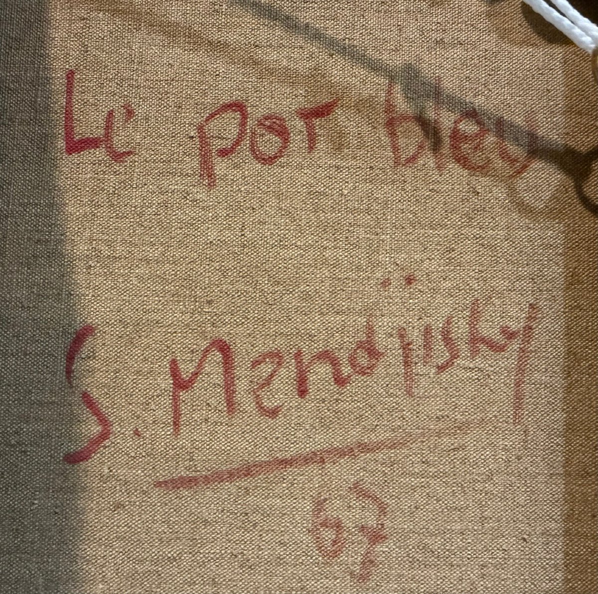 MENDJISKY Serge Le pot bleu Huile sur toile signée datée titrée Certificat d'authenticité-photo-3